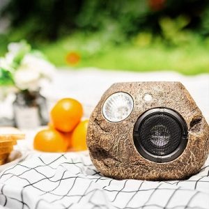 Alpine Corporation Solar-Powered Outdoor Bluetooth Rock Speaker